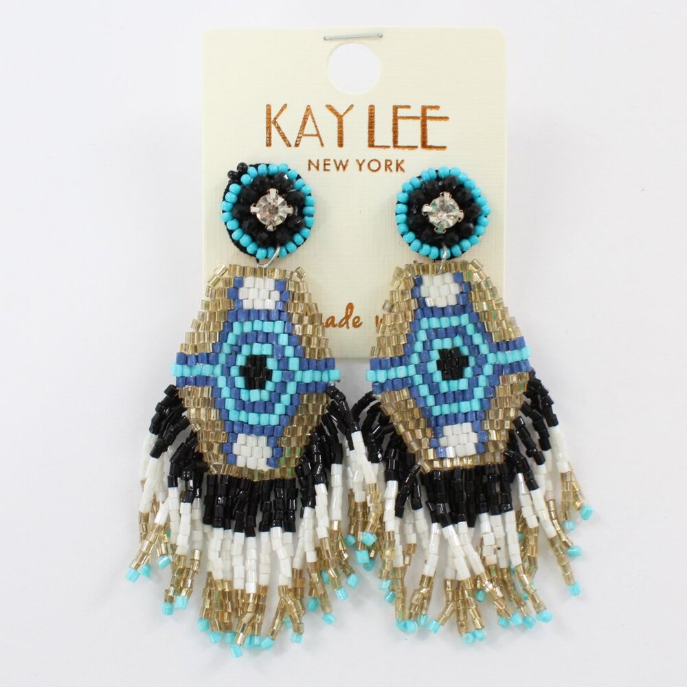 KAYLEE Seed Beaded Beautiful Southwest Tribal Post Earrings Made ❤️ in India